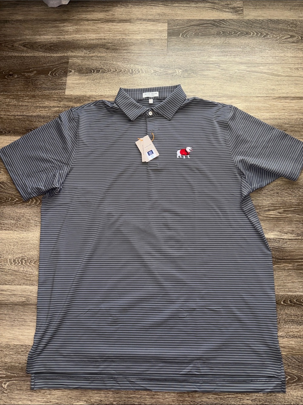 Peter Millar UGA Striped Polo Shirt Mens XL University Of Georgia Bulldog DAWGS